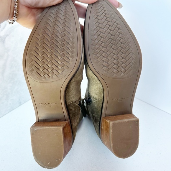 Cole Haan Maci Olive Green Suede Booties 8.5 - Picture 8 of 9